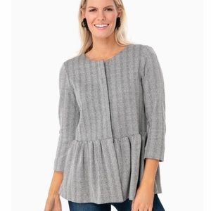 Herringbone Darby Peplum Top - Avon Lane